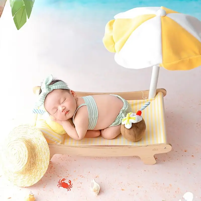 Baby Girls Beach Umbrella Set - Newborn Photography Props - Image 2